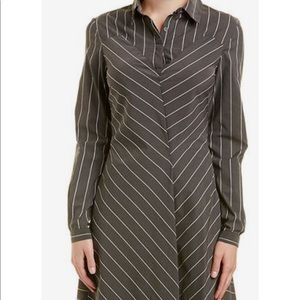 Alton Gray Grey/white Striped Shirt Dress. NWOT 4